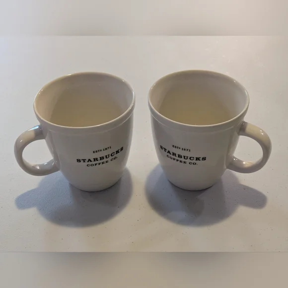 Starbucks | Kitchen | 206 Starbucks Barista White 6 Oz Coffee Mug Starbucks  Est 1971 Coffee Cup X2 | Poshmark